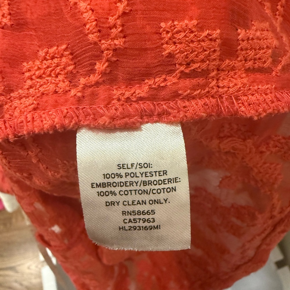 Chelsea28 Vibrant Coral Embroidery Blouse - Picture 5 of 6